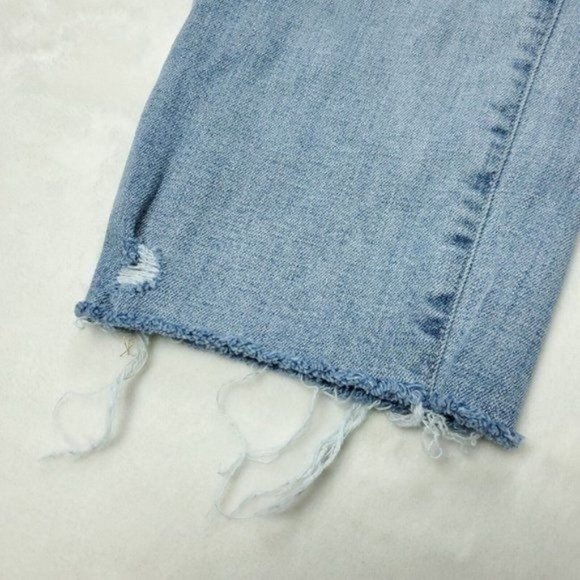 GAP Denim Girlfriend Mid Rise Ankle Fray Jeans Womens Size 12 L 32x28  Blue - Picture 6 of 11
